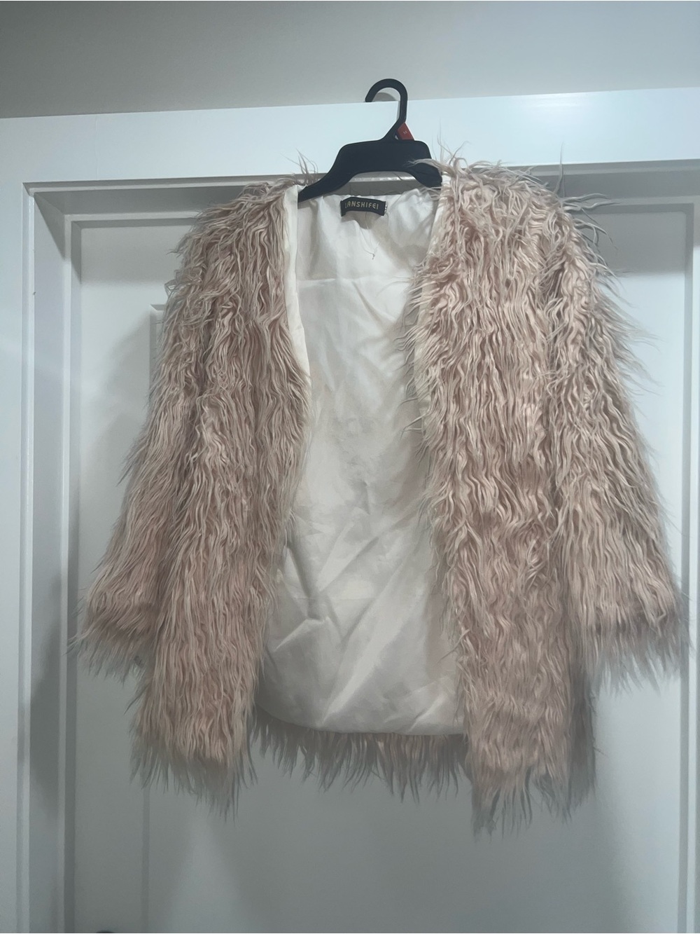 Mossimo Supply Co. Pale Blush Faux Fur Open-Front Jacket
